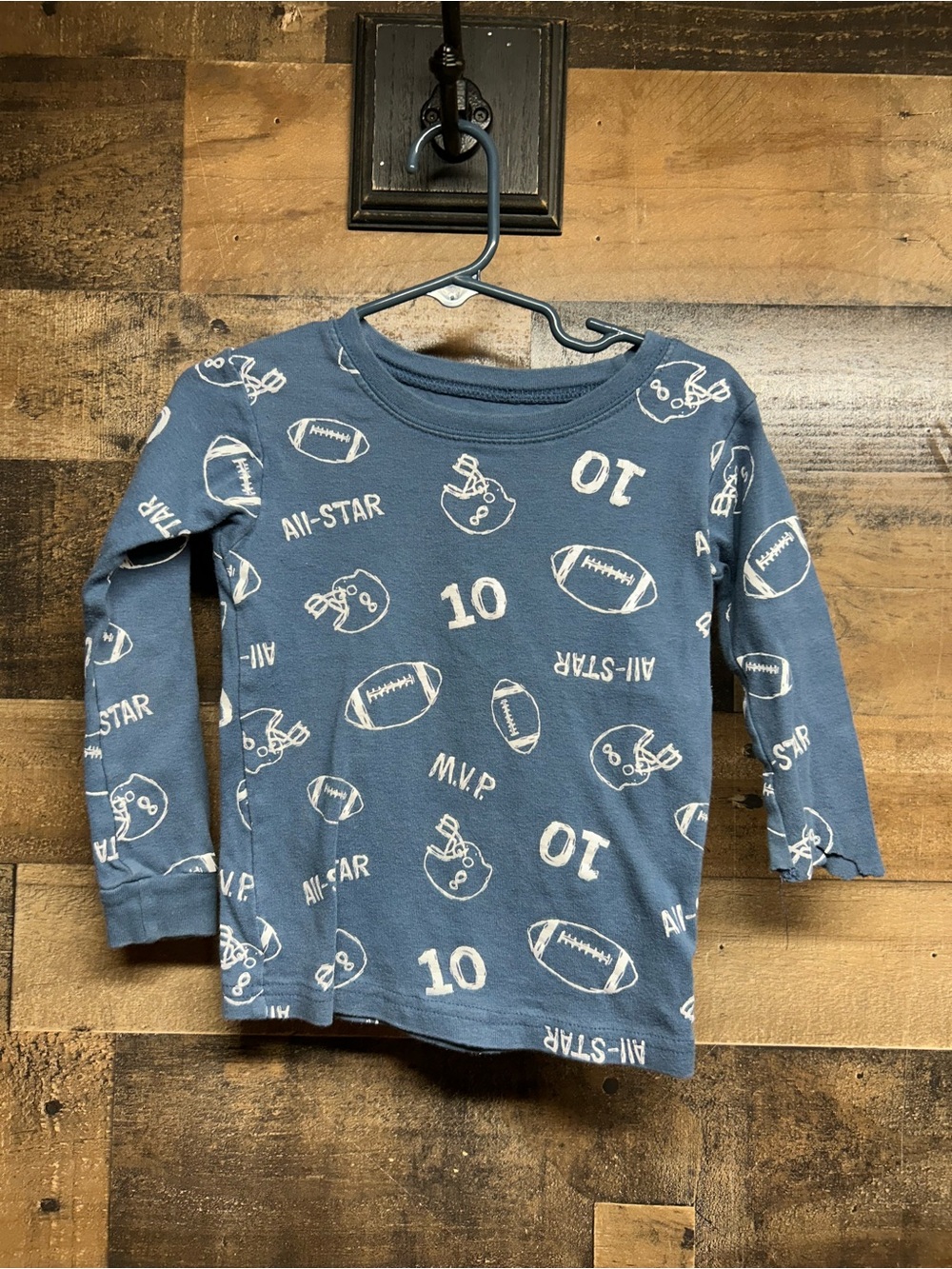 Carter's Blue Long-Sleeve Football Print Tee